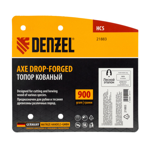 Топор кованый, 900 г, американский тип, буковая рукоятка, 430мм, EFP Denzel по ценам производителя в Краснодаре с доставкой по всей России