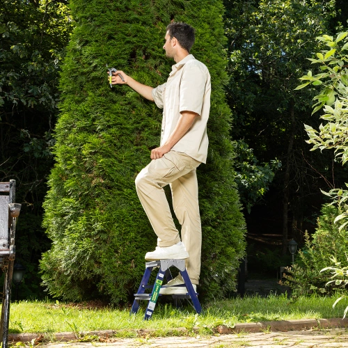 Стремянка двусторонняя 2 ступени, стальная, Сибртех по ценам производителя в Краснодаре с доставкой по всей России