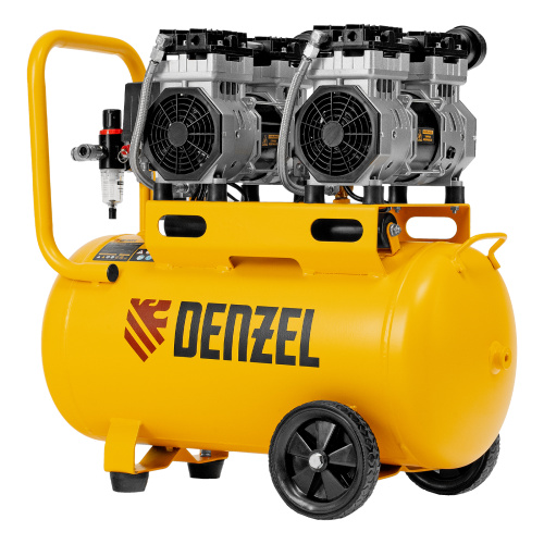 Компрессор безмасляный, малошумный DLS 1500/50, 1500 ВТ, 2x750, 50 л, 260 л/мин Denzel по ценам производителя в Краснодаре с доставкой по всей России