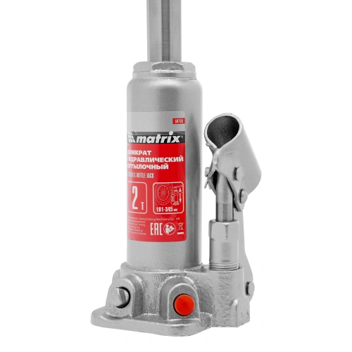 Домкрат гидравлический бутылочный, 2 т, высота подъема 181-345 мм, в пластиковый кейсе Matrix по ценам производителя в Краснодаре с доставкой по всей России