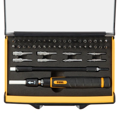 Отвертка с набором бит и торцевых головок для точных работ, гибкий привод, 48 шт, CrMo Denzel по ценам производителя в Краснодаре с доставкой по всей России