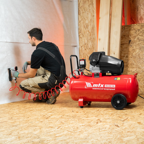 Компрессор воздушный КК-2200/100, 2,2 кВт, 350 л/мин, 100 л, прямой привод, масляный MTX по ценам производителя в Краснодаре с доставкой по всей России