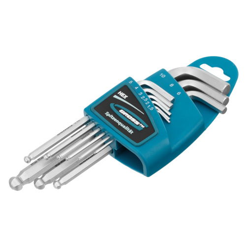 Набор ключей имбусовых HEX, 1.5-10 мм, S2, 9 шт, удлиненные с шаром, сатинированные Gross по ценам производителя в Краснодаре с доставкой по всей России