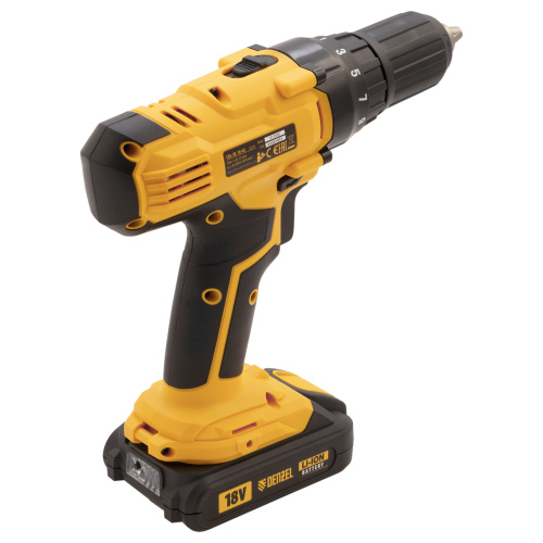 Дрель-шуруповерт аккумуляторная CDL-IB-18-02, Li-Ion, 18 В, 2 акк. Denzel по ценам производителя в Краснодаре с доставкой по всей России
