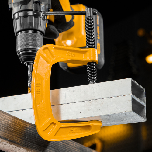 Струбцина G-образная, усиленная, 75 мм Denzel по ценам производителя в Краснодаре с доставкой по всей России