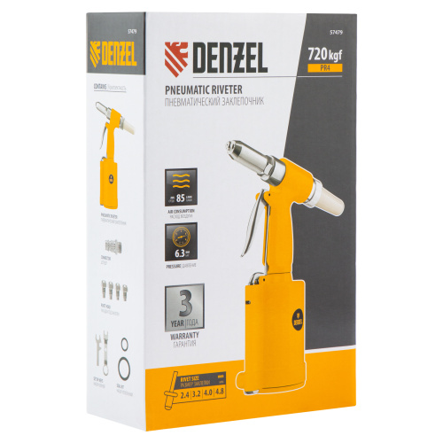 Пневматический заклепочник PR4, 2,4-4,8 мм Denzel по ценам производителя в Краснодаре с доставкой по всей России
