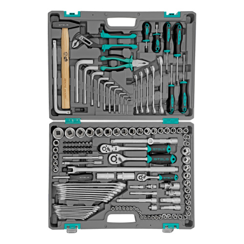 Набор инструментов, 1/2",3/8", 1/4", CrV, пластиковый кейс 142 предмета Stels по ценам производителя в Краснодаре с доставкой по всей России