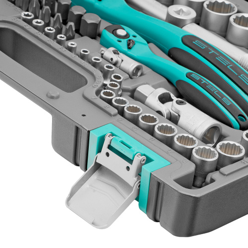 Набор инструментов 1/2", 1/4", CrV, 12 гранные головки, пластиковый кейс, 109 предмета Stels по ценам производителя в Краснодаре с доставкой по всей России