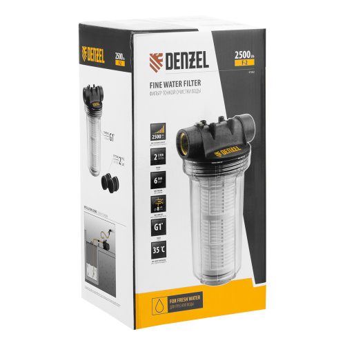 Фильтр тонкой очистки F2, объем 2 л, D 1" Denzel по ценам производителя в Краснодаре с доставкой по всей России
