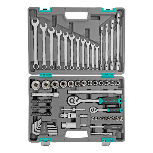 Набор инструментов, 1/2", 1/4", CrV, пластиковый кейс 88 предметов Stels по ценам производителя в Краснодаре с доставкой по всей России