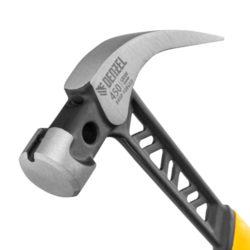 Молоток-гвоздодер 450 г, цельнокованый,боек с магнитом, двухкомп. обрезин. рук-ка Denzel по ценам производителя в Краснодаре с доставкой по всей России