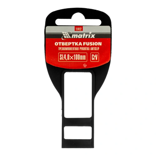 Отвертка Fusion, SL4 х 100 мм, CrV, трехкомпонентная рукоятка "Anti slip" Matrix по ценам производителя в Краснодаре с доставкой по всей России