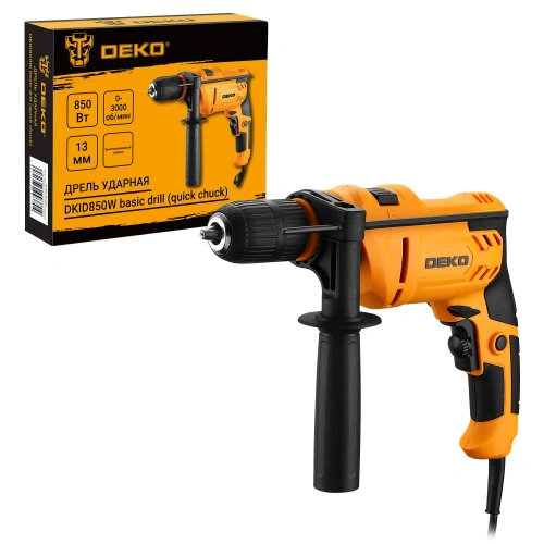 Дрель ударная сетевая DEKO DKID850W с быстрозажимным патроном, 850Вт по ценам производителя в Краснодаре с доставкой по всей России