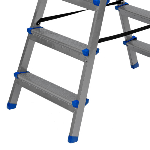 Стремянка двухсторонняя 5 ступеней, сталь профиль, стальные ступени, Сибртех по ценам производителя в Краснодаре с доставкой по всей России