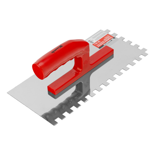 Гладилка из нержавеющей стали, 280 х 130 мм, зеркальная полировка, пластмассовая ручка, зуб 10 х 10 мм Matrix по ценам производителя в Краснодаре с доставкой по всей России