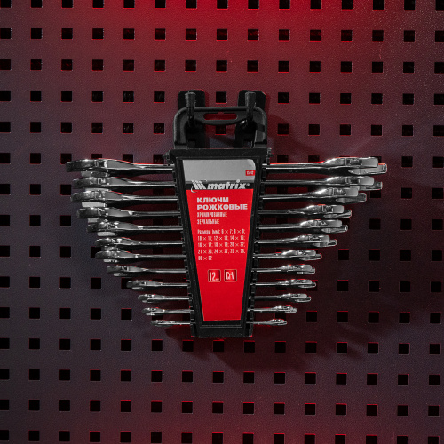 Набор ключей рожковых 12 шт, (6-32мм) CrV, EllipticaL зеркальное хромирование Matrix по ценам производителя в Краснодаре с доставкой по всей России