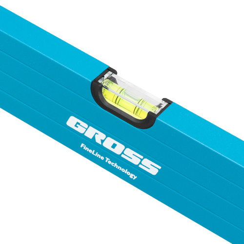 Уровень алюминиевый, 2000 мм, усиленный с ударопрочными заглушками, рукоятки, 3 глазка Gross по ценам производителя в Краснодаре с доставкой по всей России