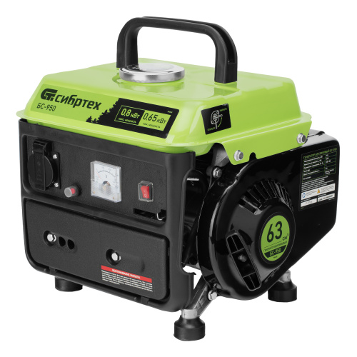 Генератор бензиновый БС-950, 0.8 кВт, 230 В, 2-х тактный, 4 л, ручной стартер Сибртех по ценам производителя в Краснодаре с доставкой по всей России