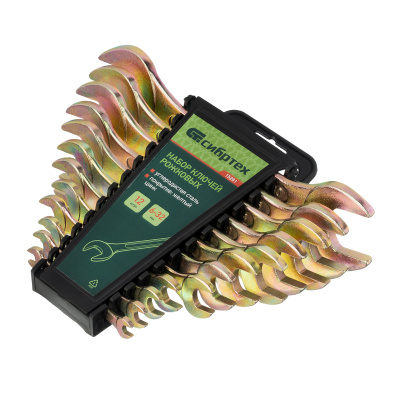 Набор ключей рожковых 6-32 мм, 12 шт, желтый цинк Сибртех по ценам производителя в Краснодаре с доставкой по всей России