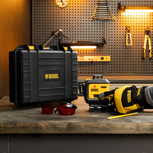 Лазерный уровень мультипризменный LX 360-3 Red, 30 м, 635 нм, аккумулятор Li 2800 мАч, резьба 5/8" Denzel по ценам производителя в Краснодаре с доставкой по всей России