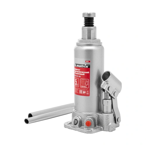 Домкрат гидравлический бутылочный, 5 т, высота подъема 216-413 мм, в пластиковый кейсе Matrix по ценам производителя в Краснодаре с доставкой по всей России