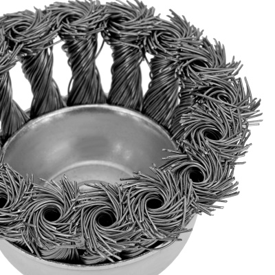 Щетка для дрели, 75 мм, "чашка" со шпилькой, крученая металлическая проволока Matrix по ценам производителя в Краснодаре с доставкой по всей России