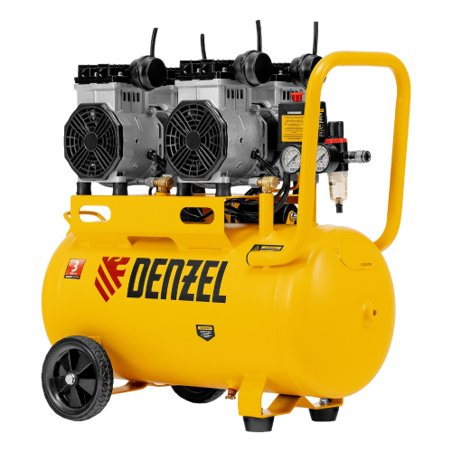 Компрессор безмасляный, малошумный DLS 2200/50, 2200 Вт, 2x1100, 50 л, 380 л/мин Denzel по ценам производителя в Краснодаре с доставкой по всей России