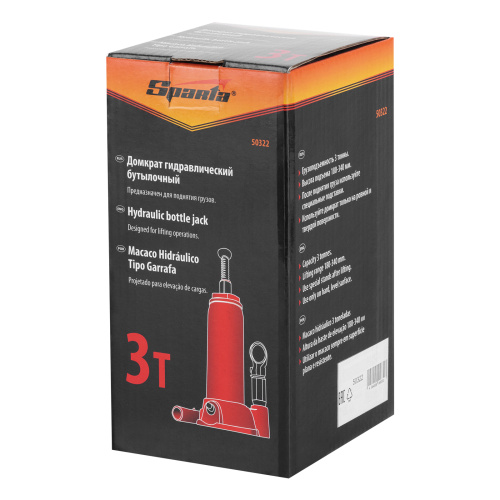 Домкрат гидравлический бутылочный, 3т, h подъема 180-340 мм Sparta по ценам производителя в Краснодаре с доставкой по всей России