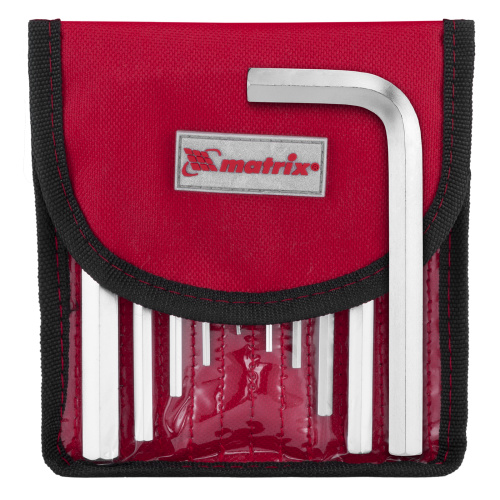 Набор ключей имбусовых HEX, 1.5-12 мм, CrV, 10 шт, короткие, сатин, чехол Matrix по ценам производителя в Краснодаре с доставкой по всей России