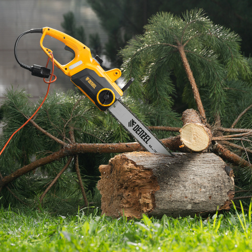 Пила цепная электрическая EDS-2000P, 2 кВт,поперечная, шина 40 см, шаг 3/8, паз 1.3 мм, 57 звеньев Denzel по ценам производителя в Краснодаре с доставкой по всей России