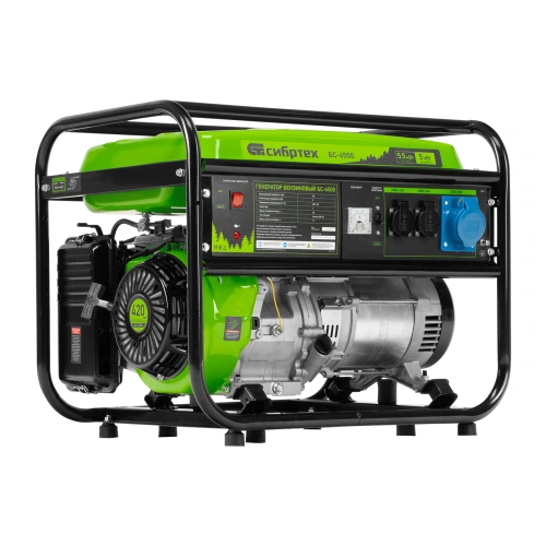 Генератор бензиновый БС-6500, 5.5 кВт, 230В, четырехтактный, 25 л, ручной стартер Сибртех по ценам производителя в Краснодаре с доставкой по всей России