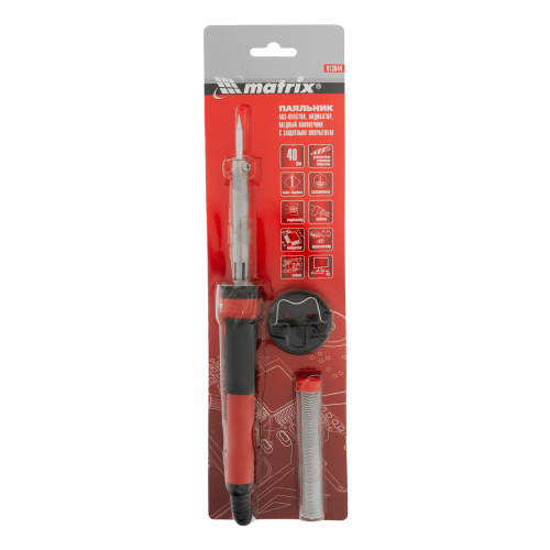Паяльник, пластик ABS, класс защиты 1, индикатор, медный наконечник с долговечным покрытием, 220 В, 40 W Matrix по ценам производителя в Краснодаре с доставкой по всей России