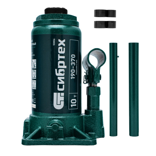 Домкрат гидравлический бутылочный, 10 т, 190-370 мм Сибртех по ценам производителя в Краснодаре с доставкой по всей России