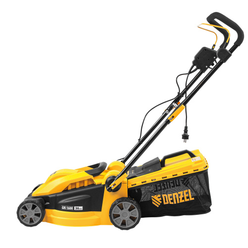 Газонокосилка электрическая GM-1600, 1600 Вт, ширина 36 см, 3 уровя, травосборник 35 л. Denzel по ценам производителя в Краснодаре с доставкой по всей России