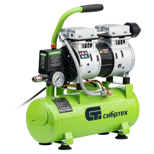 Компрессор безмаслянный малошумный МБ 750/10,750 Вт, 10 л, 150 л/мин Сибртех по ценам производителя в Краснодаре с доставкой по всей России
