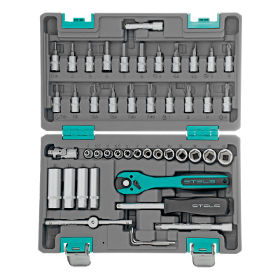 Набор инструментов, 1/4", Cr-V, S2, усиленный кейс, 47 предметов Stels по ценам производителя в Краснодаре с доставкой по всей России