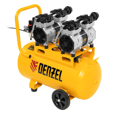 Компрессор безмасляный, малошумный DLS 1500/50, 1500 ВТ, 2x750, 50 л, 260 л/мин Denzel по ценам производителя в Краснодаре с доставкой по всей России