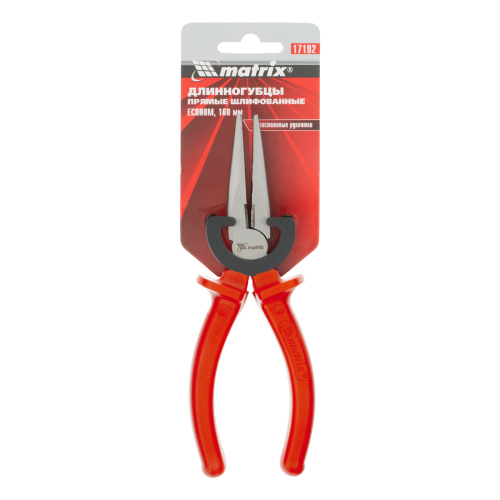 Длинногубцы прямые Econom, 160 мм, шлифованные, пластмассовые рукоятки Matrix по ценам производителя в Краснодаре с доставкой по всей России