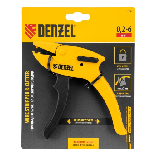 Щипцы для зачистки электропроводов, сечением 0,2-6 мм2, функция обрезания проводов Denzel по ценам производителя в Краснодаре с доставкой по всей России