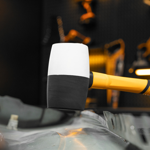 Киянка резиновая, 225 г, черно-белая, фибергласовая рукоятка c TPR покрытием Denzel по ценам производителя в Краснодаре с доставкой по всей России