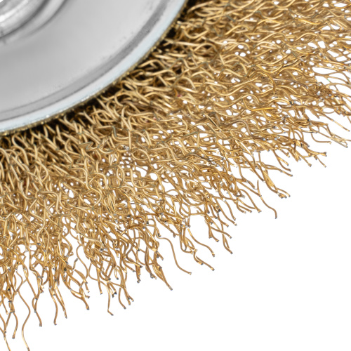 Щетка для УШМ, 115 мм, М14, "тарелка", латунированная витая проволока Matrix по ценам производителя в Краснодаре с доставкой по всей России