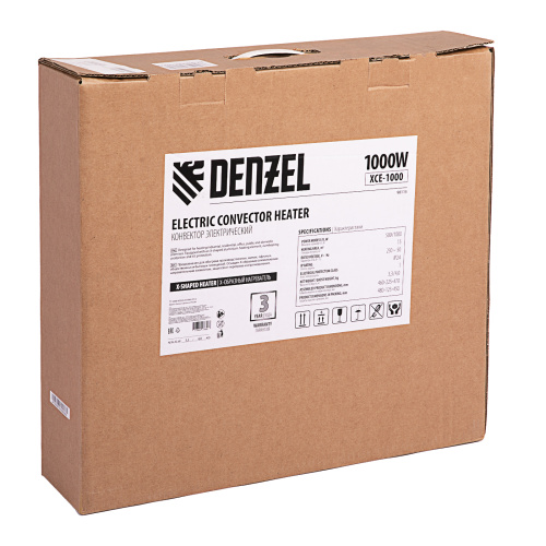 Конвектор электрический XCE-1000, 230 В, 1000 Вт, X-образный нагреватель Denzel по ценам производителя в Краснодаре с доставкой по всей России