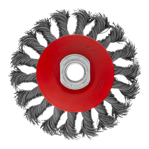 Щетка для УШМ, 100 мм, М14, "тарелка", крученая проволока 0.5 мм Matrix по ценам производителя в Краснодаре с доставкой по всей России
