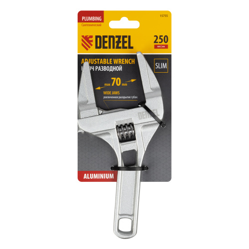 Ключ разводной 205 мм, алюминиевый Denzel по ценам производителя в Краснодаре с доставкой по всей России