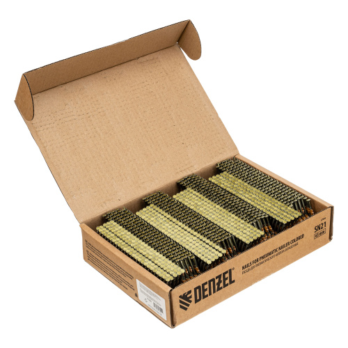 Гвозди для пнев. нейлера (крашен.) длина - 65 мм, диам. - 2,9 мм, 2000 шт. Denzel по ценам производителя в Краснодаре с доставкой по всей России