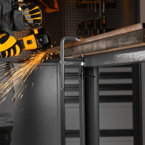 Струбцина F-образная, 80x150мм, кованая Denzel по ценам производителя в Краснодаре с доставкой по всей России