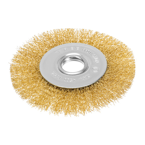 Щетка для УШМ, 125 мм, посадка 22.2 мм, плоская, латунированная витая проволока Matrix по ценам производителя в Краснодаре с доставкой по всей России
