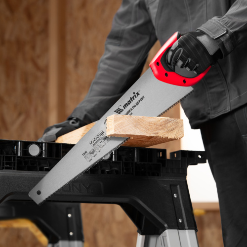 Ножовка по дереву, 500 мм, 7-8 TPI, зуб-3D, каленый зуб, двухкомпонентная рукоятка Matrix по ценам производителя в Краснодаре с доставкой по всей России