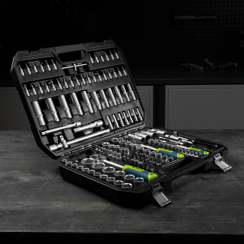 Набор инструментов, 1/2", 3/8", 1/4", пластиковый кейс 172 предм. Сибртех по ценам производителя в Краснодаре с доставкой по всей России