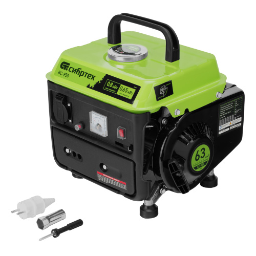 Генератор бензиновый БС-950, 0.8 кВт, 230 В, 2-х тактный, 4 л, ручной стартер Сибртех по ценам производителя в Краснодаре с доставкой по всей России
